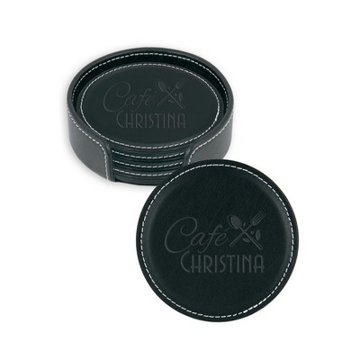 Leather Coaster Gift Set