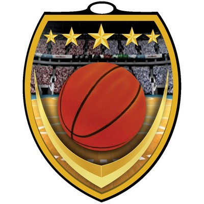 Vibraprint® Shield Basketball Medallion (3")