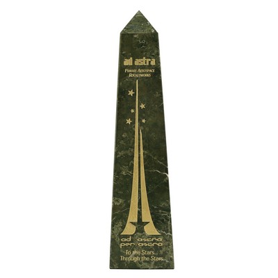 Medium Jade Leaf Green Marble Obelisk Pinnacle Award