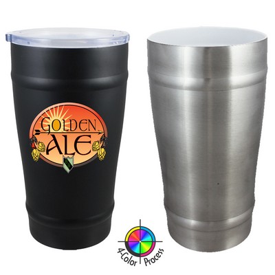 22 Oz. Brushed Stainless Double Wall Boss Vacuum Tumbler w/Lid (4 Color Process)