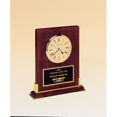 Airflyte® Rosewood Piano-Finish Desktop Clock w/Gold Metal Accents