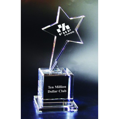 Shooting Star Optical Crystal Award/Trophy.10"