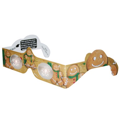 3D Glasses GINGERBREAD, Holiday Specs - STOCK