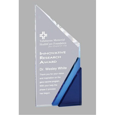 Nassau Crystal Award w/Blue Accent