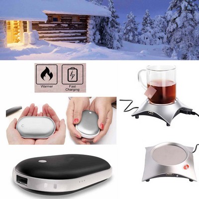 Kidder Hand Warmer + 5200mAh Power Bank Charger + Cup Warmer (Black)