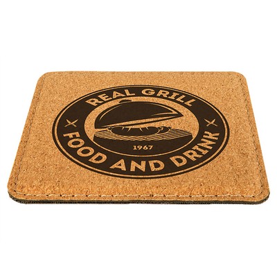 4" x 4" Square Laserable Coaster, Cork