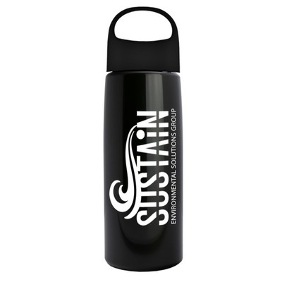 26 Oz. Metalike Flair Bottle w/Oval Crest Lid