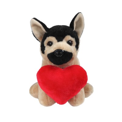 soft plush German Shepard with heart