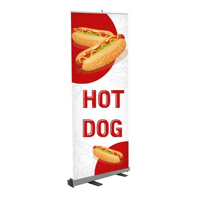 Hot Dog Pre Printed Roll Fx Banner White 33" x 80"