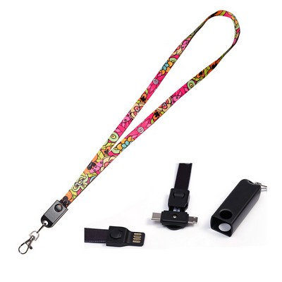 3 In 1 Lanyard Cellphone Charging Cable