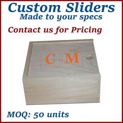 Natural Custom Slider-top Crate made to the size you need / Custom Wooden Box