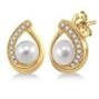 Jilco Inc. Yellow Gold Diamond & Pearl Earrings