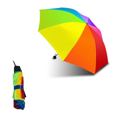 38 Inch Rainbow Folding Umbrella