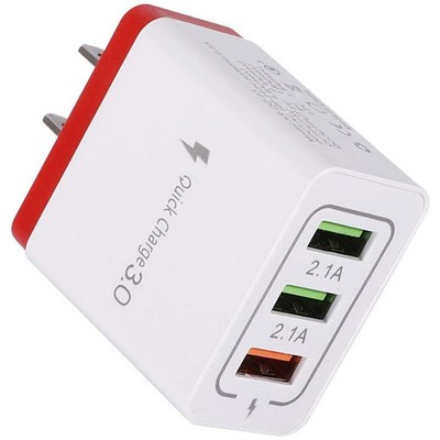 USB Wall Charger QC 3.0 3-Port Quick Charger Plug