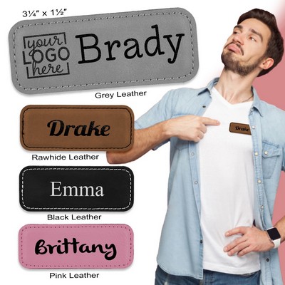 Engraved Leatherette Nametag