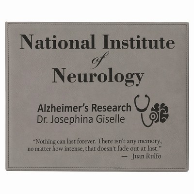 10-1/2" x 13" Gray Laserable Leatherette Plaque