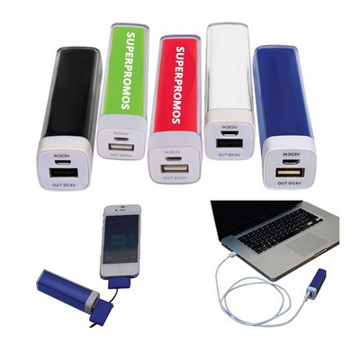 Plastic 2600 mAh Cobra Power Bank w/ Key Ring + Cable