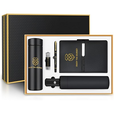 Business Gift Set Umbrella Tumbler Notebook Pen Usb Drive-OCEAN