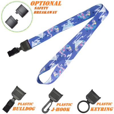 3/4" Full Bleed Sublimation Lanyards w/ FREE Plastic Attachment