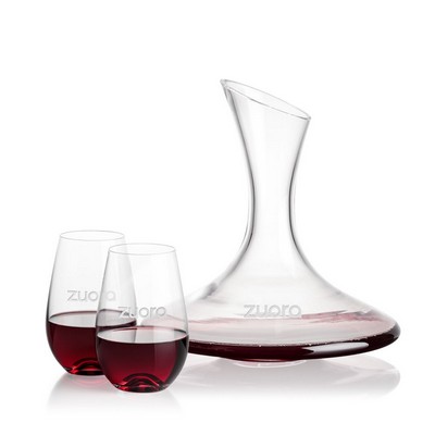 Madagascar Carafe & 2 Boston Stemless Wine