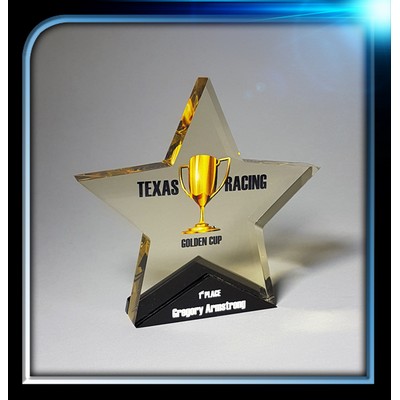 Hybrid acrylic award (5 1/2" x 5 1/4" x 3/4") Star Shaped