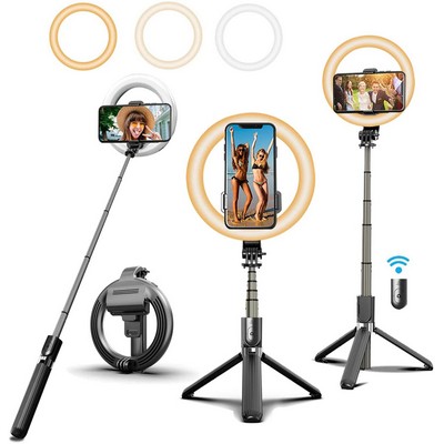 6" Ring Light Bluetooth Selfie Stick w/Tripod