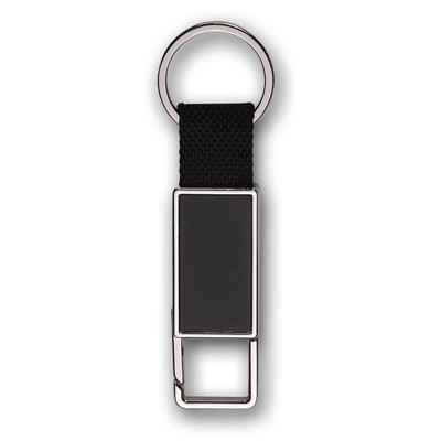 Snap on Double Sided Metal Canvas Keychain