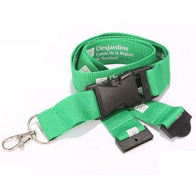 1" Polyester Lanyards w/ Buckle Release and Safety Break