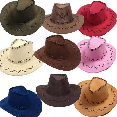 Mens Brown Black Cowboy Hat