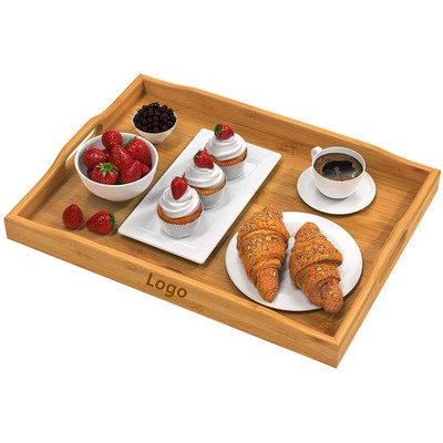 Bamboo Serving Tray with Handles