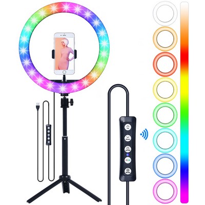 Tripod RGB LED Ring Light With Mirror