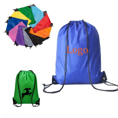 Polyester Drawstring Backpack Outdoors Storage Bag