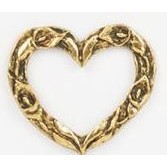 Floral Cut Out Heart Stock Casting Lapel Pin