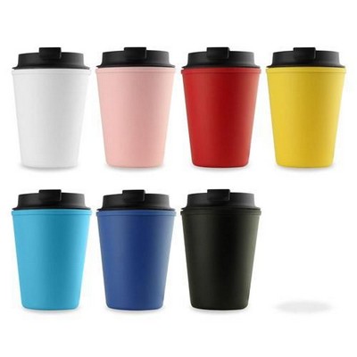 12 Oz. Double Wall Reusable Coffee Cup W/ Lid