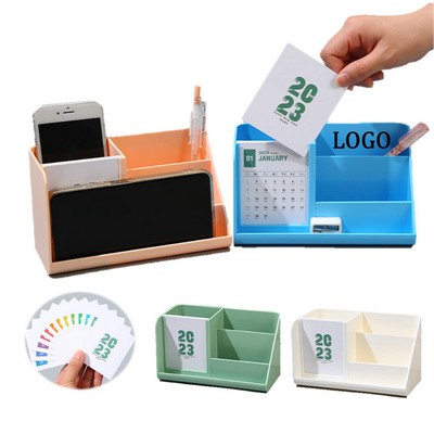 Custom Desk Calendar With Pen Holder