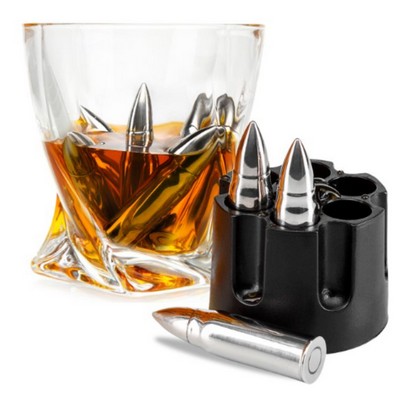 Stainless Steel Bullet Shaped Whiskey Stones Set of 6