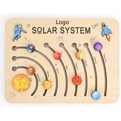 Wooden Solar System Puzzle Toys Solar System Model Board