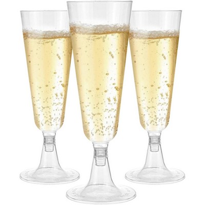 5oz Disposable Clear Plastic Toasting Flute Champagne Glasses