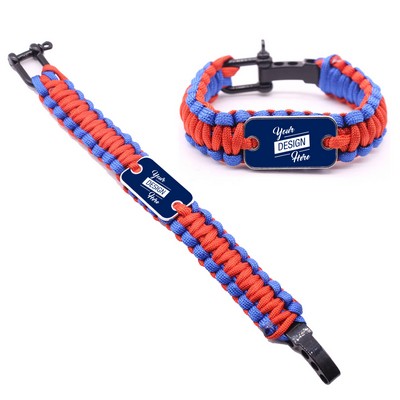 Survival Paracord Bracelet With Metal Plate