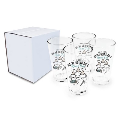 16 Oz. Full Color Digital Pint Glass - Gift Set of 4