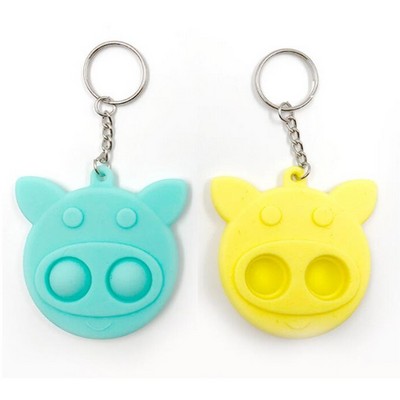 Pig Shape Push Pop Bubble Keychain