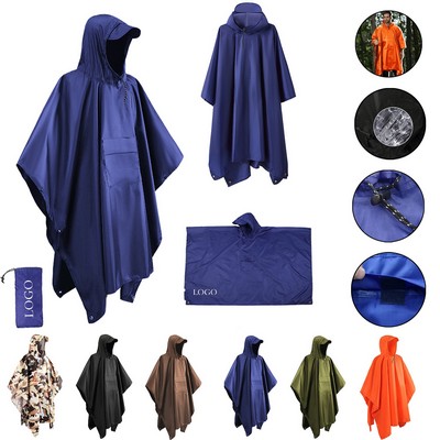 3 in 1 Hooded Waterproof Rain Poncho