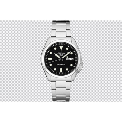 Seiko 5 Men's Sports Stainless Steel Watch w/Black Dial