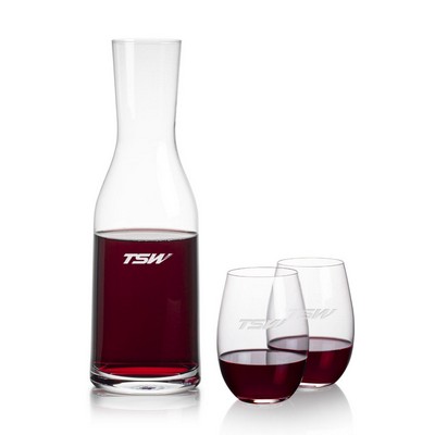 Caldmore Carafe & 2 Laurent Stemless Wine