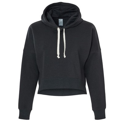 Ladies Tri-Blend Fleece Cropped Hood