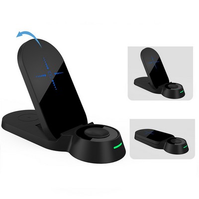 15W Foldable Multifunction 3 in 1 Wireless Charger