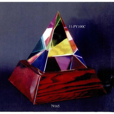 Rainbow Pyramid Paperweight (4" x 4½")