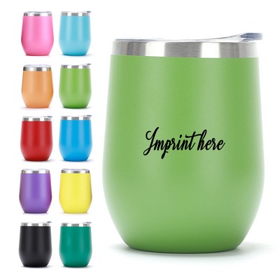 12 Oz. Powder Coated Vacuum Insulated Wine Tumbler