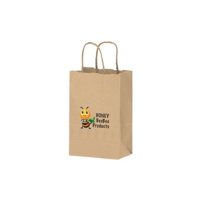 Natural Kraft Mini Shopper with Full Color Digital Print (5 1/2 x 3 1/4 x 8 3/8)