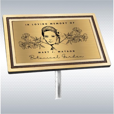 Bronze/Brown Rectangle Solid Cast Aluminum Sign with 24" Aluminum Rod (10"x8")